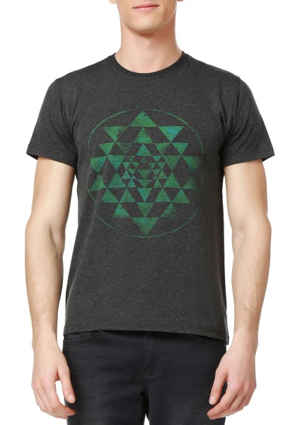 Triangles Antrasit Bisiklet Yaka Erkek T-Shirt fiyatları