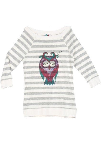 Sleeping Owl - Soydan Aydoğdu Tasarımı Crop Top Kadın Bluz