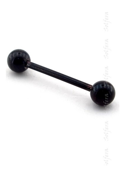 Top Uçlu Vücut Piercing 25 Mm Siyah Renk Kulak P355
