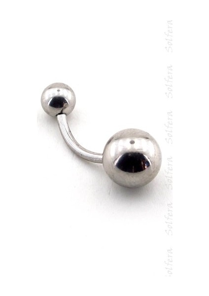 Top Uçlu Gümüş Renk Göbek Piercing P362