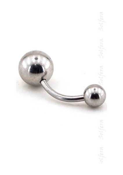 Top Uçlu Gümüş Renk Göbek Piercing P362