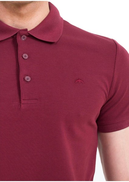 Polo Yaka Slim Fit ErkekT-Shirt Vişne 4613 indirimleri
