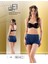 Seamless (Dikişsiz) Kot Desenli Kısa Şort - 3802 1