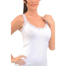 İmer Kadın Beyaz Dantel Askılı Modal Süprem Atlet 1236