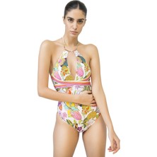 Bonesta Swimwear Aksesuarlı Boyundan Bağlamalı Mayo