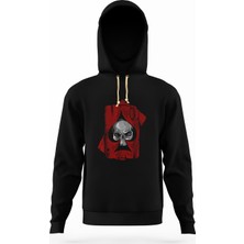 Tshirthane motörhead iskambil kurukafa kırmızı beyaz Erkek Sweatshirt