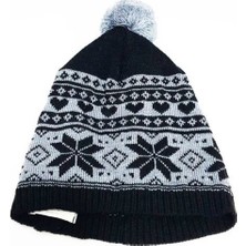 Hiper AJS-029 Siyah Kalpli Desenli Çocuk Kışlık Bere