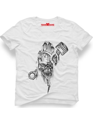 Tshirthane iskelet piston Erkek T-Shirt