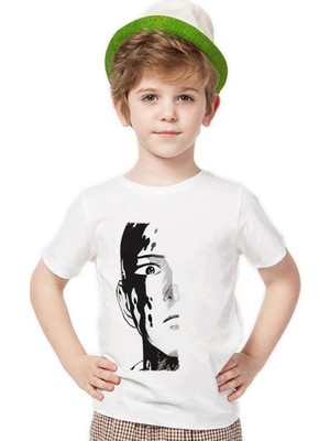 Tshirthane One Punch Man Face Erkek Çocuk T-Shirt