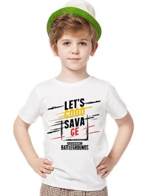 Tshirthane Pubg Lets goo Savage Erkek Çocuk T-Shirt