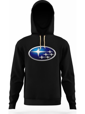Tshirthane Subaru mavi logo Erkek Sweatshirt