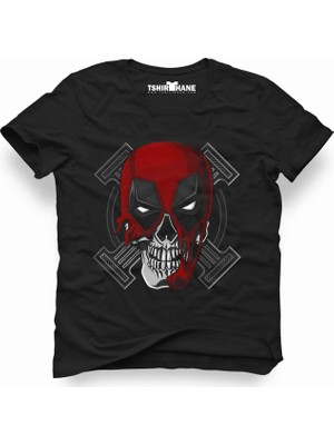 Tshirthane Deadpool skull Erkek T-Shirt