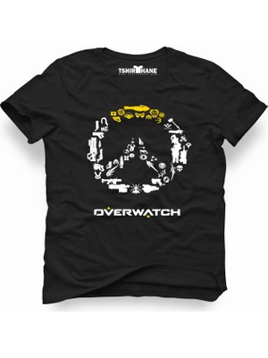 Tshirthane Overwatch logo tipografi Erkek T-Shirt