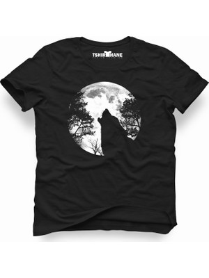 Tshirthane Wolf moon Erkek T-Shirt