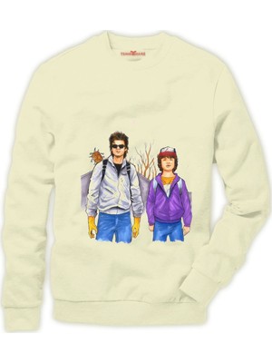 Tshirthane stranger things steve & Dustin Erkek Sweatshirt