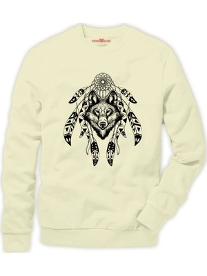 Tshirthane Dreamcatcher wolf logo Erkek Sweatshirt