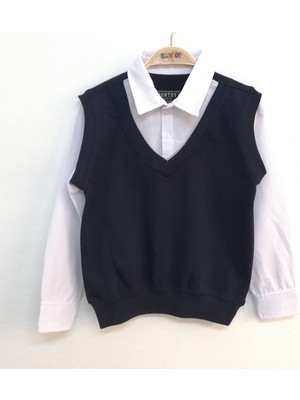 Toontoy Erkek Çocuk Gömlek Yaka Okul Sweatshirt