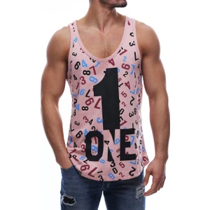 Erkek Baskılı Pembe Atlet 2626