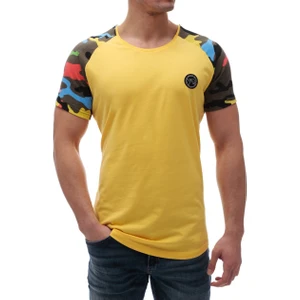 Erkek Kamuflaj Desenli Sarı Tişört 2979