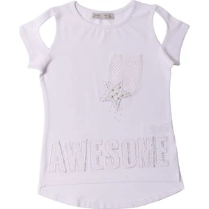 Kids Kız Çocuk Awesome Nakışlı T-Shirt Beyaz