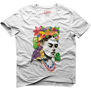 Frida Kahlo Colored Beyaz Erkek T-Shirt
