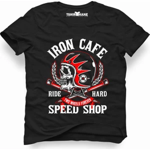 iron cafe speed shop Erkek T-Shirt