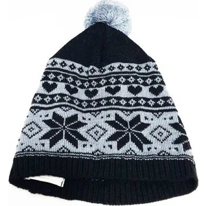 AJS-029 Siyah Kalpli Desenli Çocuk Kışlık Bere