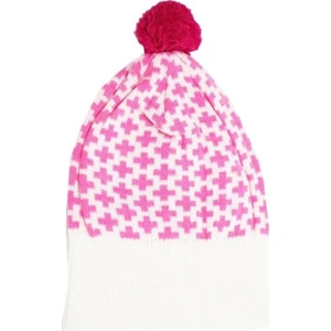 AJS-009 Beyaz-Pembe Desenli Çocuk Kışlık Bere