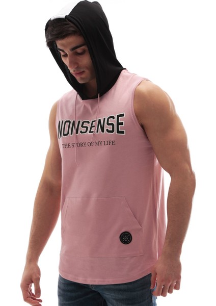 Erkek Kapşonlu Atlet Pembe 2882