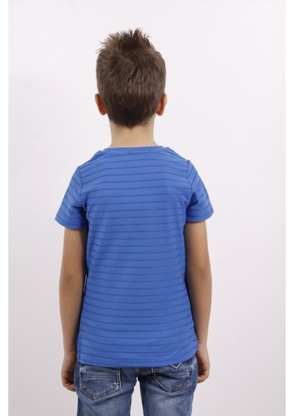 Kids Erkek Çocuk Flok Baskılı Örgülü T-Shirt
