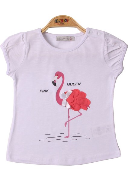 Kids Kız Bebek Filamingo Baskılı T-Shirt