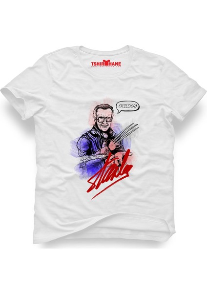 stan lee marvel kara kalem Erkek T-Shirt