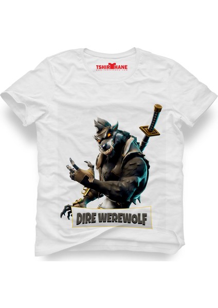 Fortnite Dire werewolf skin from Battle Royale Erkek T-Shirt
