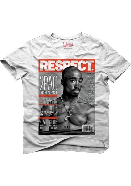 2PAC Respect Beyaz Erkek T-Shirt