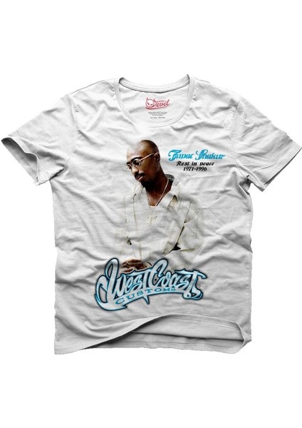 2pac RIP West Coast Beyaz Erkek T-Shirt