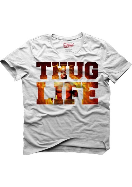2Pac Thug Life Beyaz Erkek T-Shirt