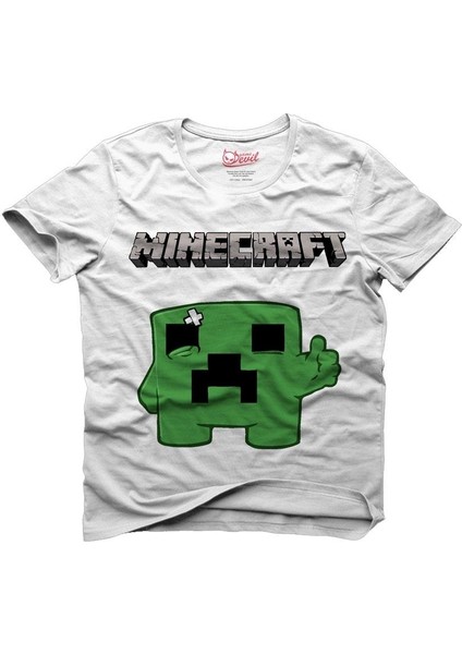 Minecraft Beyaz Erkek T-Shirt