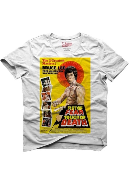 Bruce Lee Fist of Fear Beyaz Erkek T-Shirt