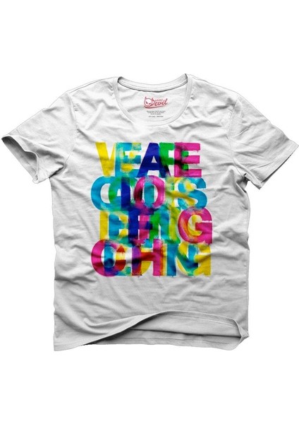 Color Design Beyaz Erkek T-Shirt