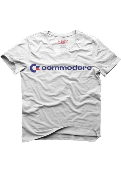 Commodore Logo Beyaz Erkek T-Shirt