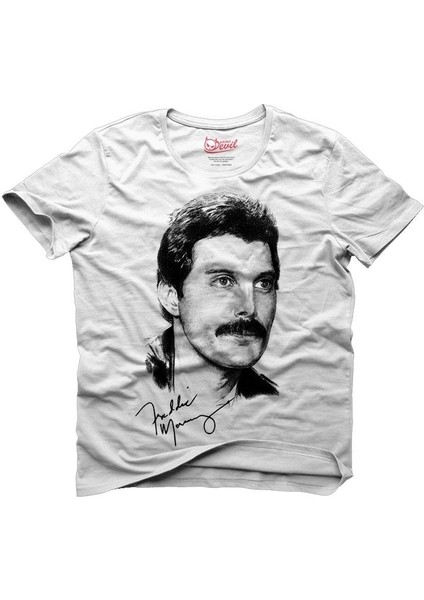 Queen - Freddie Mercury Beyaz Erkek T-Shirt