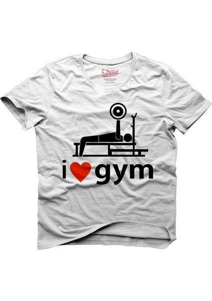 I Love Gym Beyaz Erkek T-Shirt