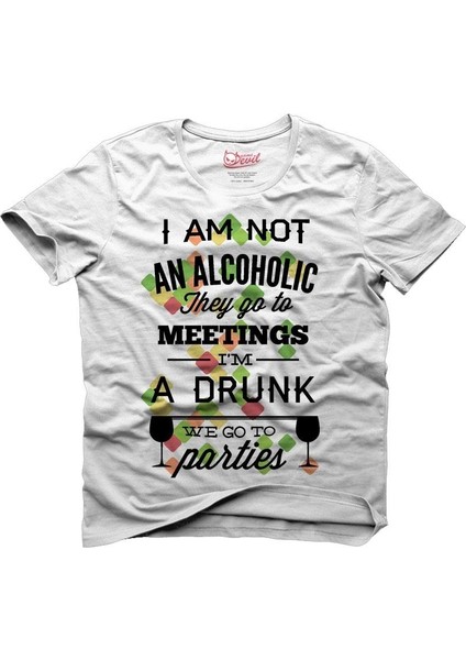I Am Not An Alcoholic Beyaz Erkek T-Shirt