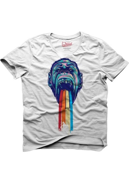 Monkey Beyaz Erkek T-Shirt