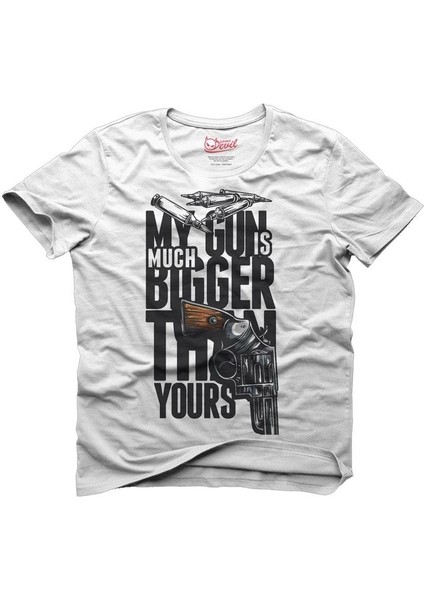 My Gun Is Bigger Beyaz Erkek T-Shirt