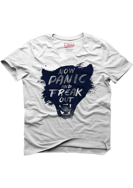 Now Panic and Freak Out Beyaz Erkek T-Shirt