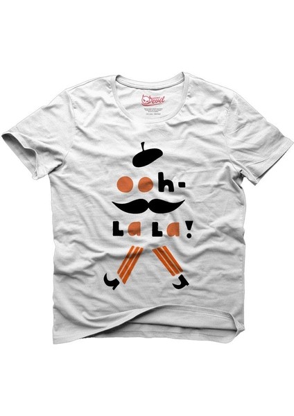 Oh La La French Artist Beyaz Erkek T-Shirt
