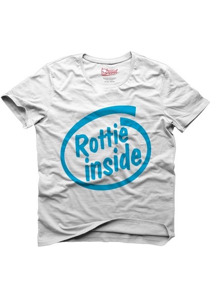 Rottie Inside Beyaz Erkek T-Shirt