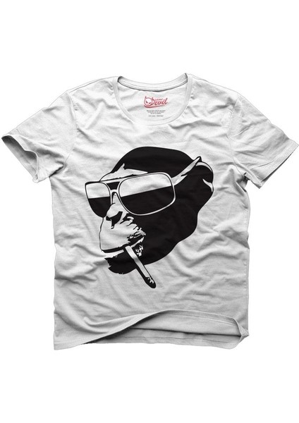 Tiryaki Maymun Beyaz Erkek T-Shirt