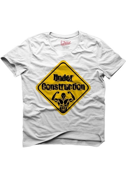 Under Constfuction Beyaz Erkek T-Shirt